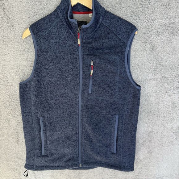 S Orvis Vest Mens Medium Blue Fleece Full Zip Outdoor Hunting Pockets - Picture 1 of 8
